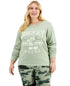 Disney Trendy Plus Size Varsity Mickey Mouse-Graphic Sweatshirt Mint Green 2X